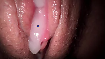 Hot close up fuck with finger in ass and cum inside tight pussy