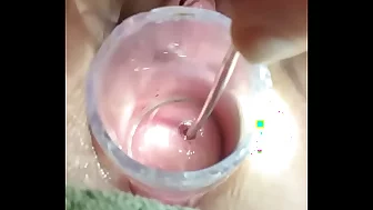 Moaning with pleasure from sound in cervix